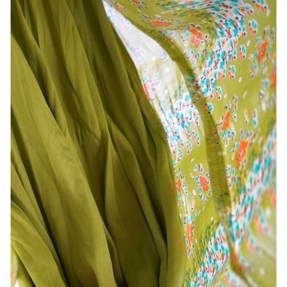 Mossimo Green Floral Sun Dress Size XS Spagetti Straps Mini Above Knee - Picture 9 of 11